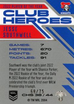 2023 NRL Traders Titanium - Club Heroes Silver #CHS38 Jesse Southwell Back